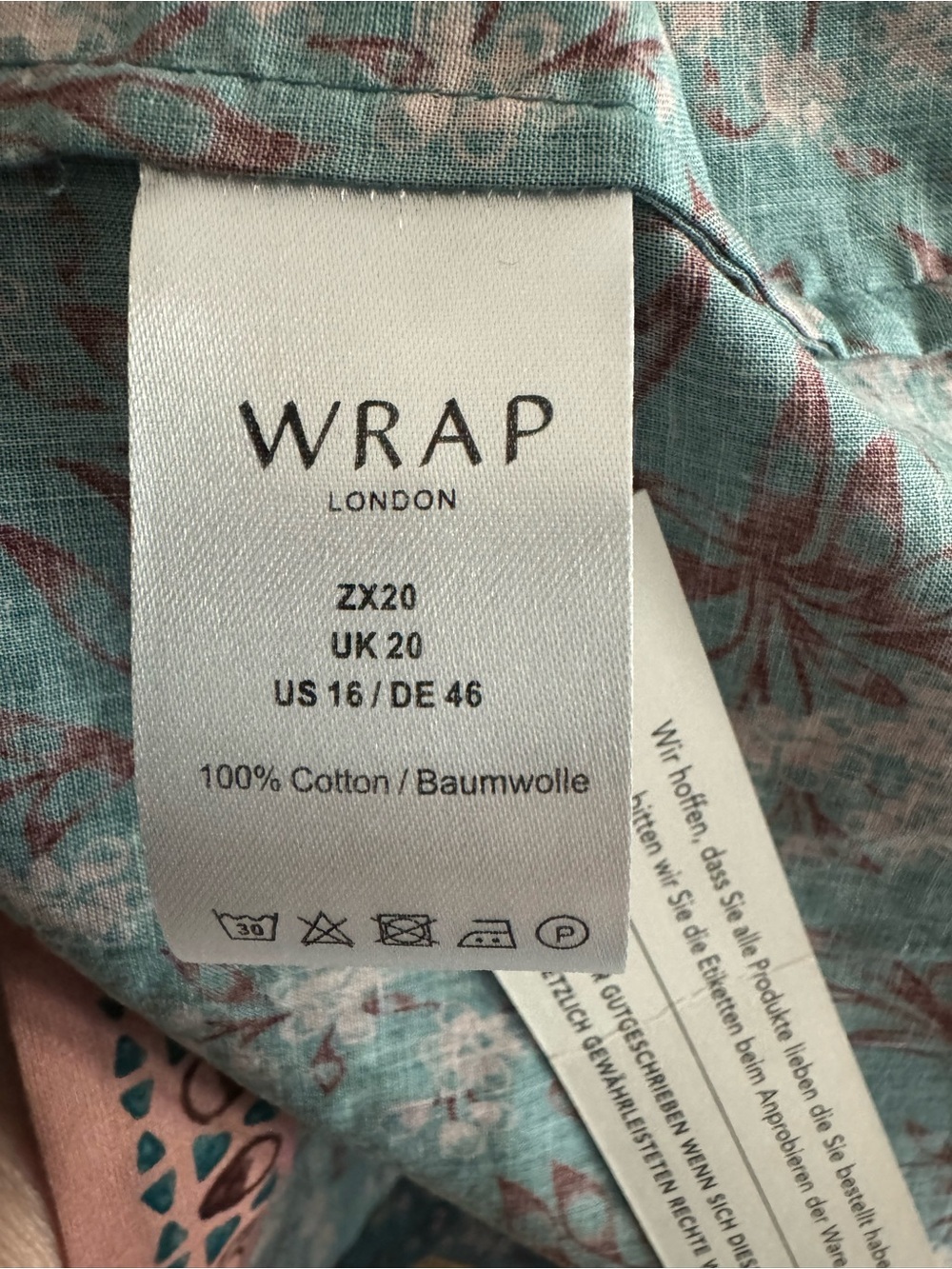 Wrap London New (without tags) 100% Cotton Floral Maxi Dress Sz XL - Picture 5 of 8